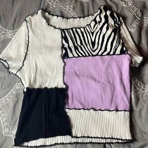 T crop top zebra print